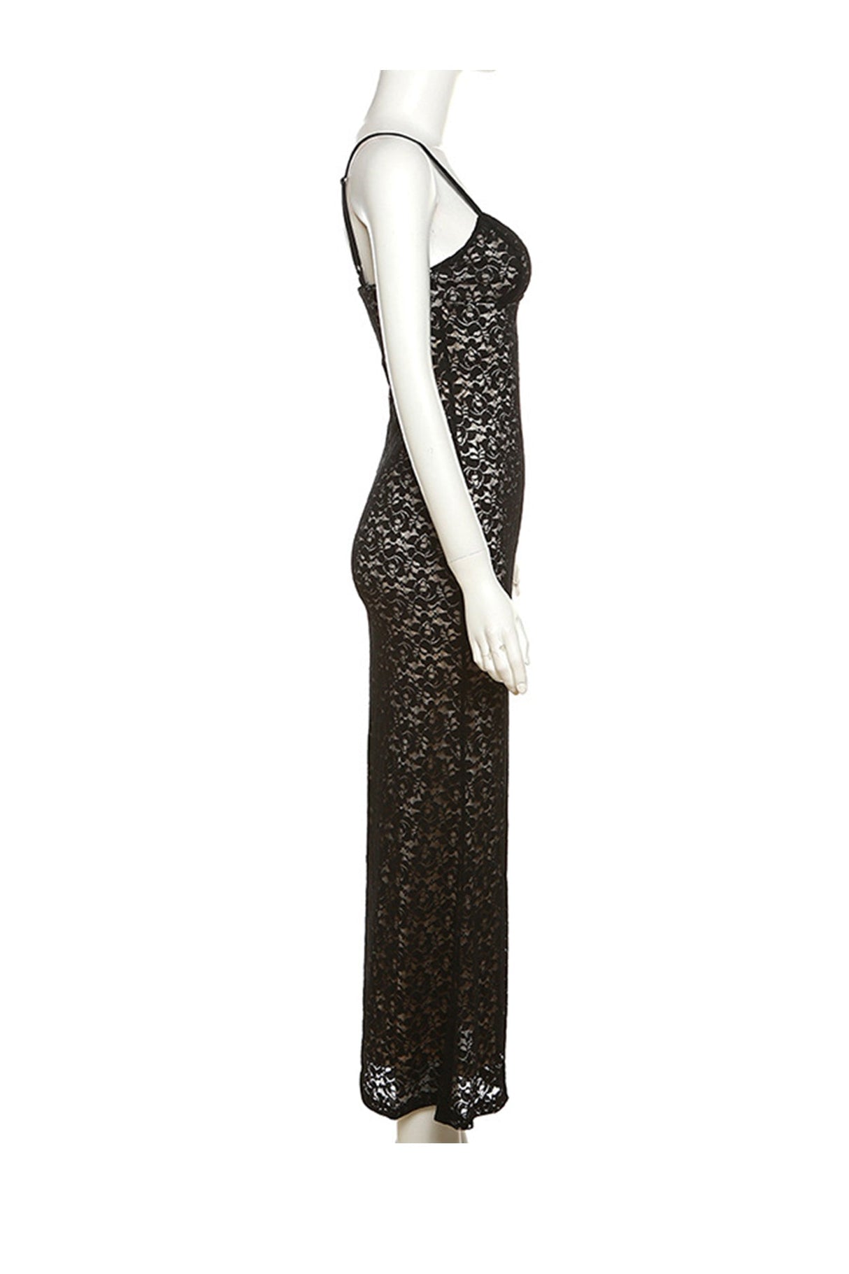 Arolora lace-low-cut-pack-hip-cami-dress