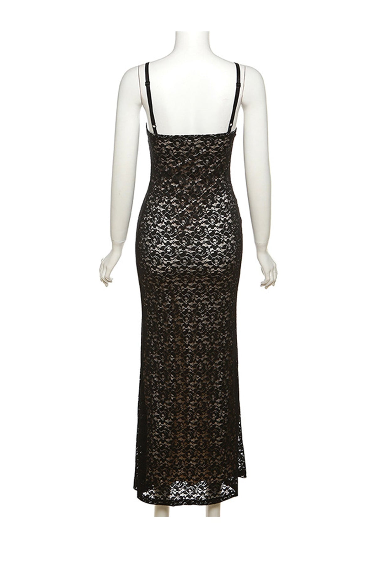 Arolora lace-low-cut-pack-hip-cami-dress