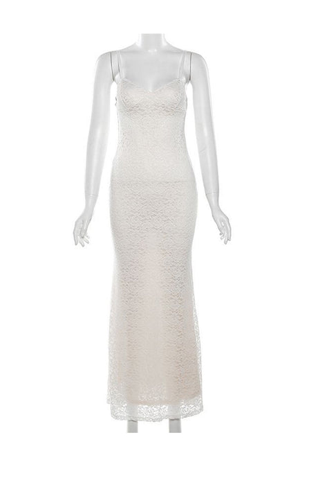 Arolora lace-low-cut-pack-hip-cami-dress