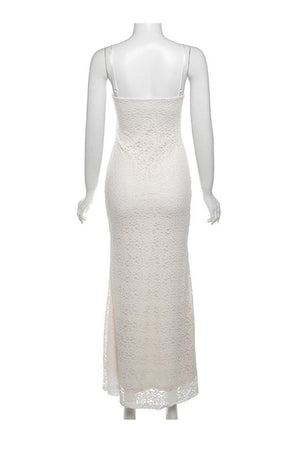 Arolora lace-low-cut-pack-hip-cami-dress