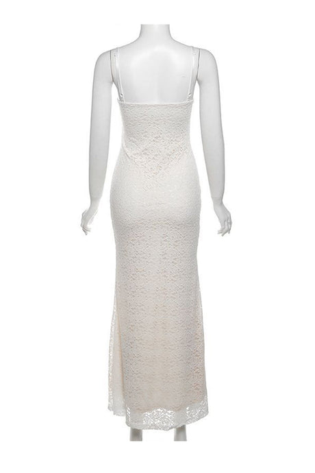 Arolora lace-low-cut-pack-hip-cami-dress