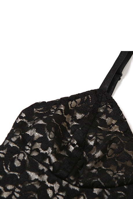 Arolora lace-low-cut-pack-hip-cami-dress