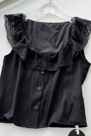 Arolora lace-neck-tank-top-fishtail-skirt-suits