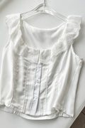 Arolora lace-neck-tank-top-fishtail-skirt-suits