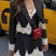 Arolora Lace Patchwork Striped Cami Dress Blazer Two-piece Outfits