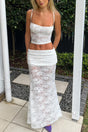 Arolora Lace Tie-up Cami Vest Skirt Set