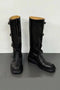 Arolora lace-up-knee-high-moto-buckle-boots