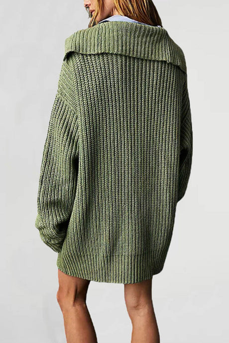 Lapel Single Buckle Mid-length Cardigan