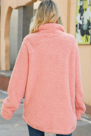 Lapel Solid Single-breasted Plush Coat