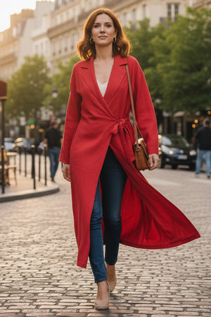 Lapel Tie-up Cotton Linen Dress