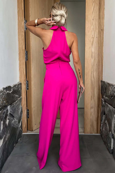 Arolora lapel-halterneck-wide-leg-jumpsuits