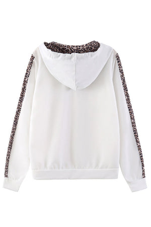 Leopard Patchwork Zip-up Hoodie Suits