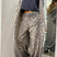 Arolora leopard-print-long-cardigan-two-piece-pants-suits