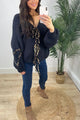 Arolora Leopard Tie-up Knit Cardigan