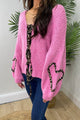 Arolora Leopard Tie-up Knit Cardigan