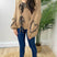 Arolora Leopard Tie-up Knit Cardigan