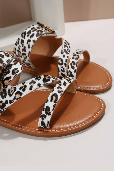 Leopard Print Bucket Slide Sandals