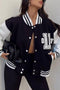 Letter Print Baseball Jacket