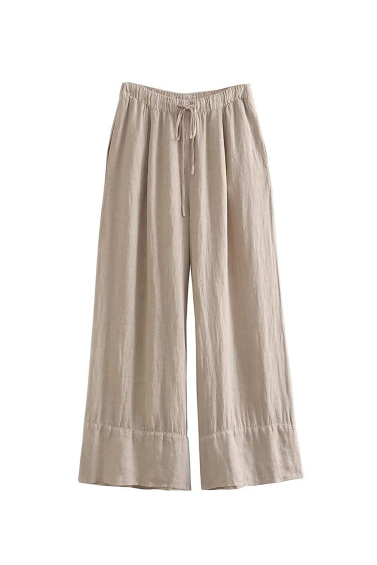 Arolora linen-crisscross-halterneck-tank-pants-suits