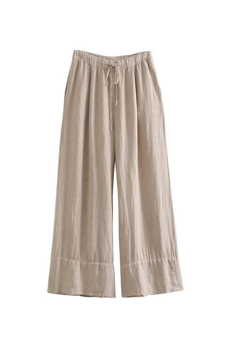 Arolora linen-crisscross-halterneck-tank-pants-suits