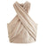 Arolora linen-crisscross-halterneck-tank-pants-suits