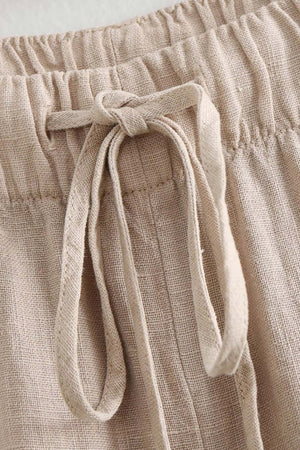 Arolora linen-crisscross-halterneck-tank-pants-suits