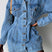 Arolora long-sleeve-button-down-waisted-denim-dress