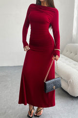 Long Sleeve Pack Hip Maxi Dress