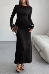 Long Sleeve Pack Hip Maxi Dress