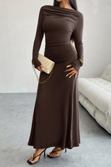 Long Sleeve Pack Hip Maxi Dress