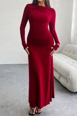 Long Sleeve Pack Hip Maxi Dress