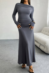 Long Sleeve Pack Hip Maxi Dress