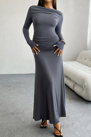 Long Sleeve Pack Hip Maxi Dress
