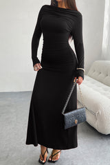 Long Sleeve Pack Hip Maxi Dress