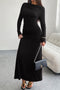 Long Sleeve Pack Hip Maxi Dress