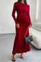 Long Sleeve Pack Hip Maxi Dress