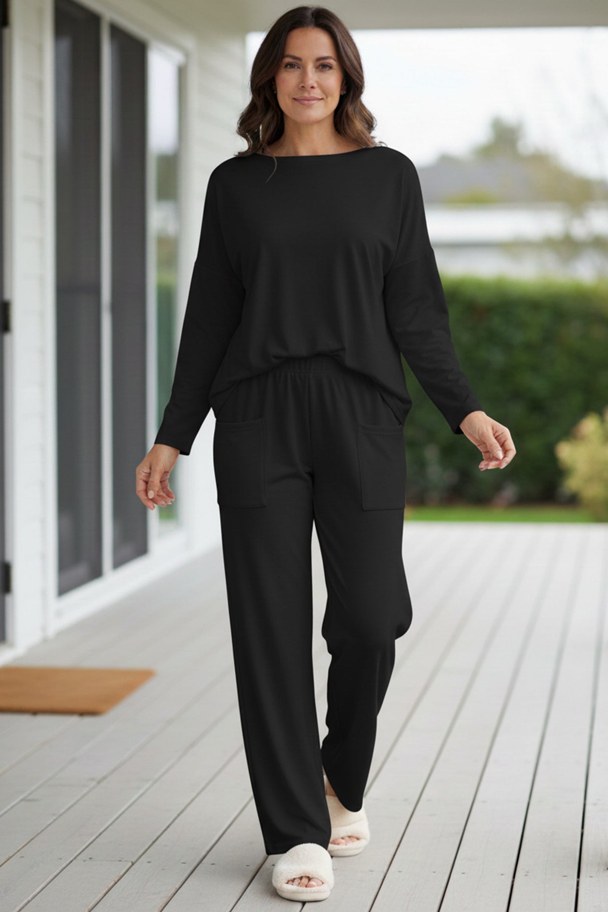 Long Sleeve Pullover Harem Pants Set