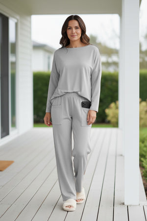 Long Sleeve Pullover Harem Pants Set