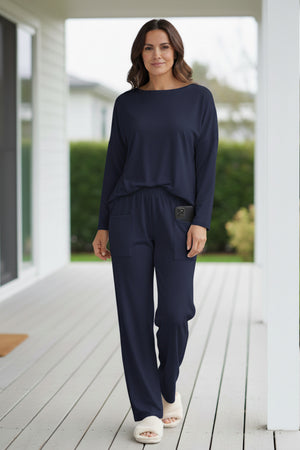 Long Sleeve Pullover Harem Pants Set