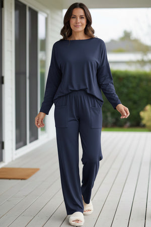 Long Sleeve Pullover Harem Pants Set
