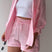 Arolora Long Sleeve Solid Color Shirt Shorts Set