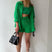 Arolora Long Sleeve Solid Color Shirt Shorts Set