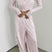 Arolora long-sleeve-single-breasted-crop-tops-long-pant-set
