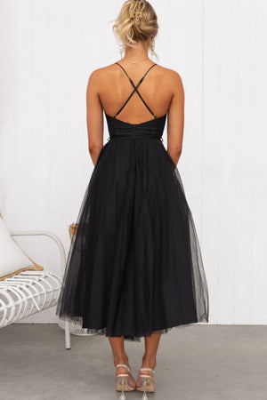 Mesh Corset Lace-up Cami Dress