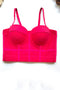 Mesh Patchwork Corset Cami Top