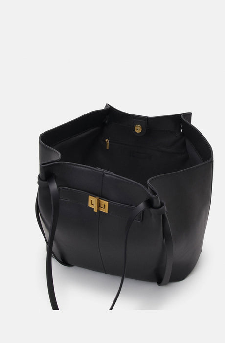 Minimalist Bat-shaped Leather Tote Bag