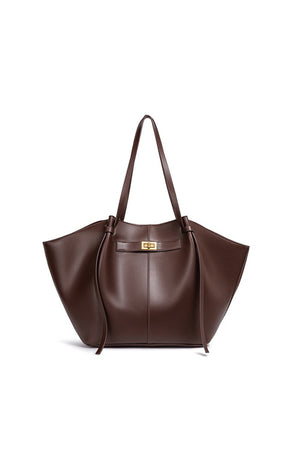 Minimalist Bat-shaped Leather Tote Bag
