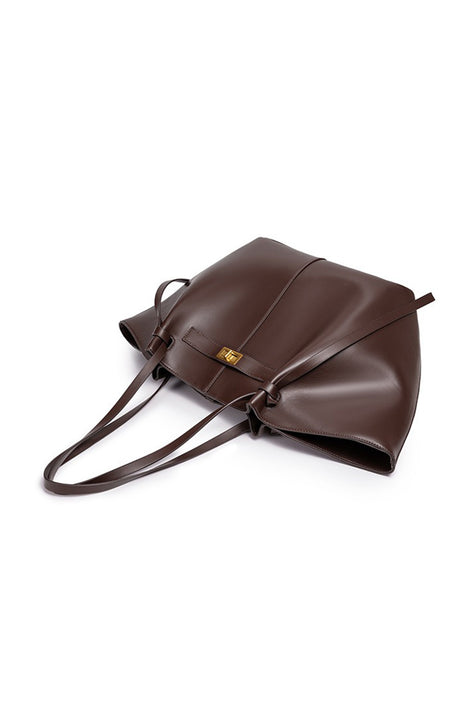 Minimalist Bat-shaped Leather Tote Bag