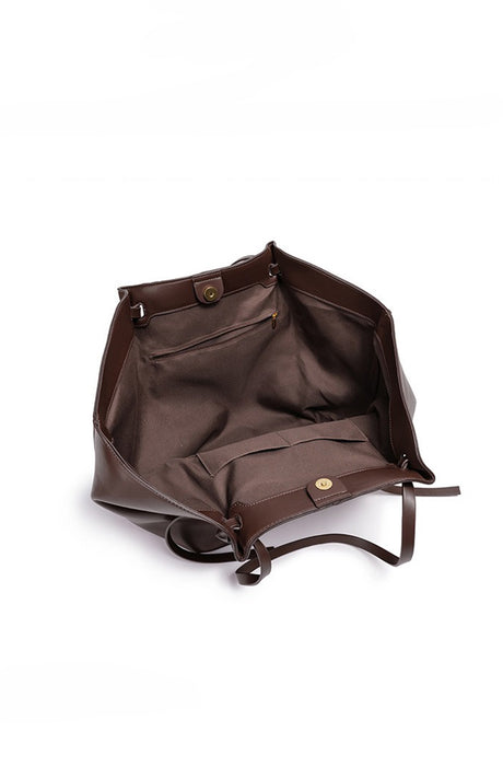 Minimalist Bat-shaped Leather Tote Bag