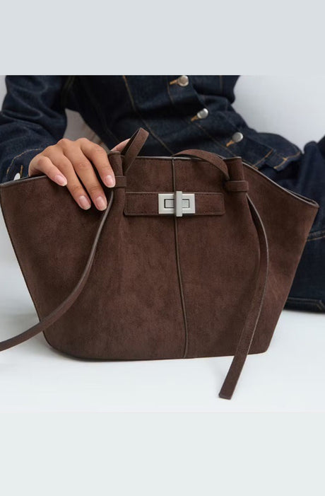 Minimalist Bat-shaped Leather Tote Bag